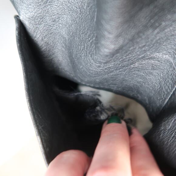 Vintage 80s Switzer's Black Leather Dolman Sleeve Jacket Womens M - Picture 8 of 10